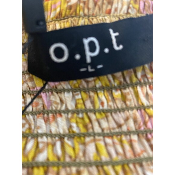 F. Anthropologie O.P.T Crop Top Size L Blouse Short Sleeve Square NecK NWT - Picture 8 of 10